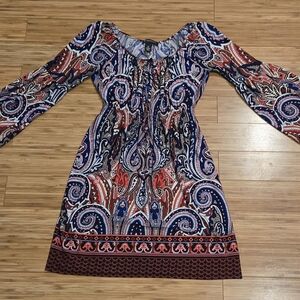 NWOT Inc Paisley Print Long Sleeve Dress
